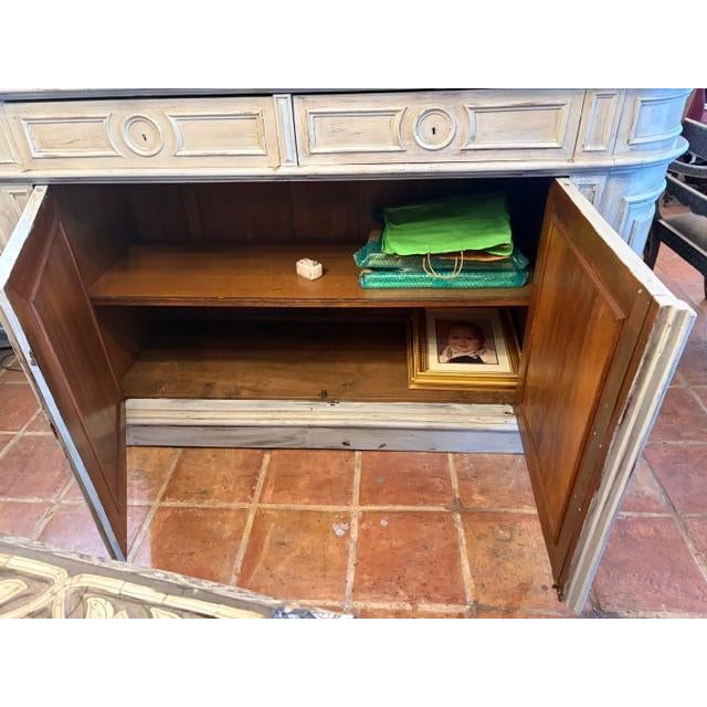 Gray 80 Long Antique French Buffet ~ Enfilade ~ Credenza Painted Finish For Sale - Image 8 of 8