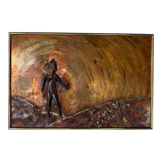 1970's Payez Brutalist Abstract Mixed Metal Wall Art Sculpture For Sale