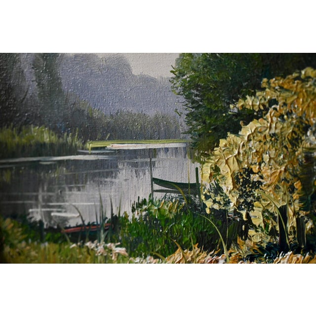“In every walk with nature, we receive far more than we seek.” – John Muir Oil on canvas, vintage painting (1950-60),...