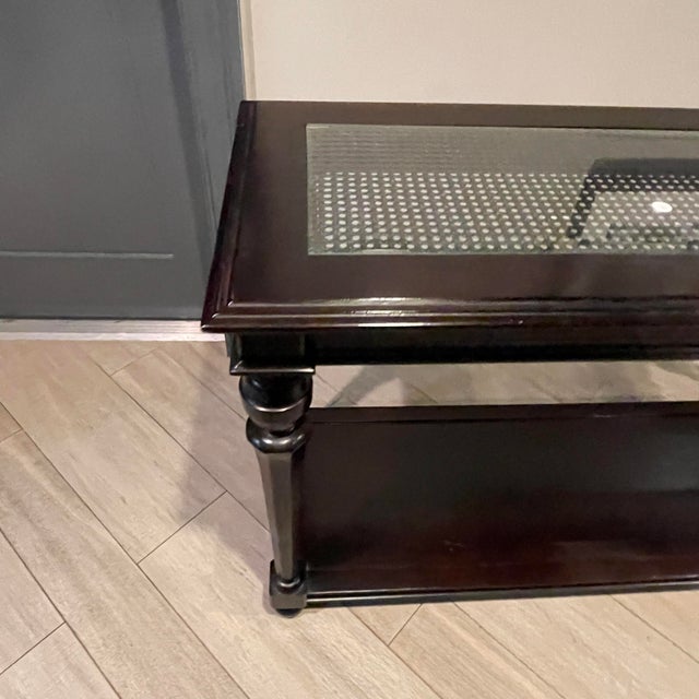 Restoration Hardware Console Table With Caned Top Chairish