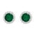 11 Carat Round Emerald and Diamond Stud Earrings 14 Karat White Gold For Sale - Image 15 of 18
