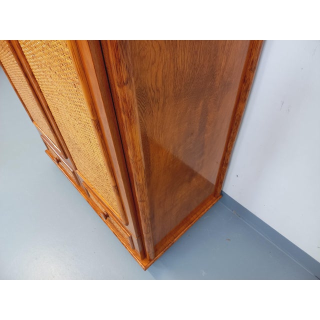 Vintage Maugrion Wardrobe in Woven Rattan and Wood from Roche Bobois, 1970s For Sale - Image 12 of 17