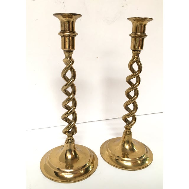 Vintage Brass Double Spiral Candle Holders Pair Chairish