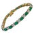 Contemporary 12 Carat Emerald 2.2 Carat Diamond Flower Tennis Bracelet 14 Karat Yellow Gold For Sale - Image 3 of 18