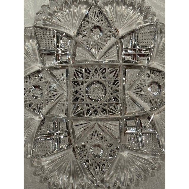 Late 19th Century Set of Three American Brilliant Period Cut Crystal Plates For Sale - Image 5 of 17