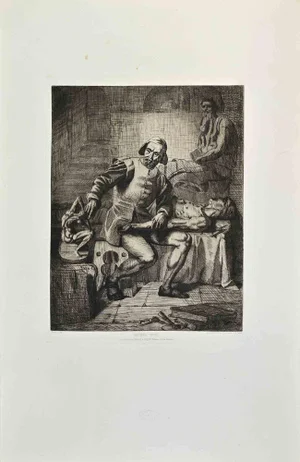 Edouard Moyse, Michel Ange, Etching, 1870s
