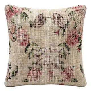 Turkish Wool Rug Pillow Cover 19'' X 19'' For Sale