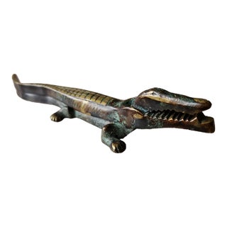 1950s European Bronze Crocodile Nutcracker Walter Bosse Style Auböck For Sale