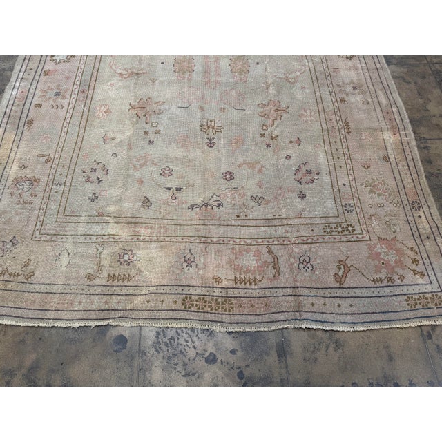 Antique Turkish Oushak Rug Circa 1850 For Sale In Los Angeles - Image 6 of 8