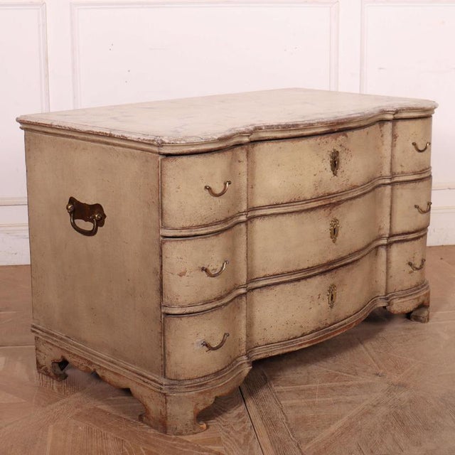 Wood Danish Serpentine Commode in Oak For Sale - Image 7 of 12