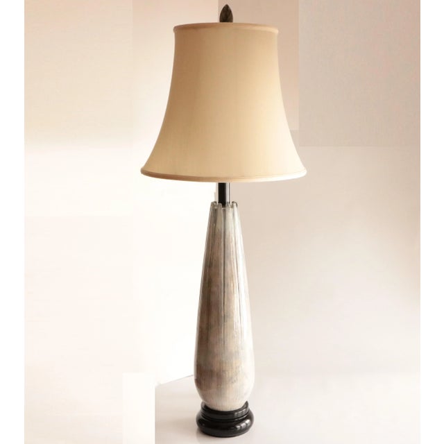 Wood Mid-Century Celadon Pod Table Lamp For Sale - Image 7 of 7