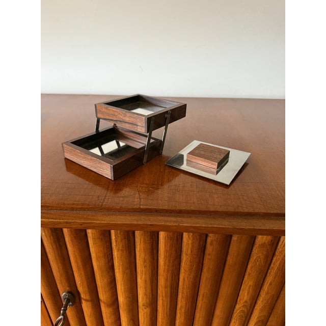 Mid-Century Mirrored Wood Cigarette Box, France 1960 For Sale - Image 11 of 13
