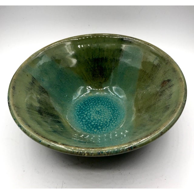 1960s Vintage Asian Modern Pottery Bowl For Sale - Image 4 of 9