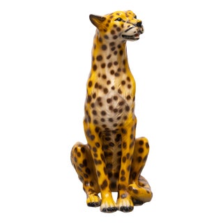 Italian Ceramic Monumental Cheetah, 1970 For Sale