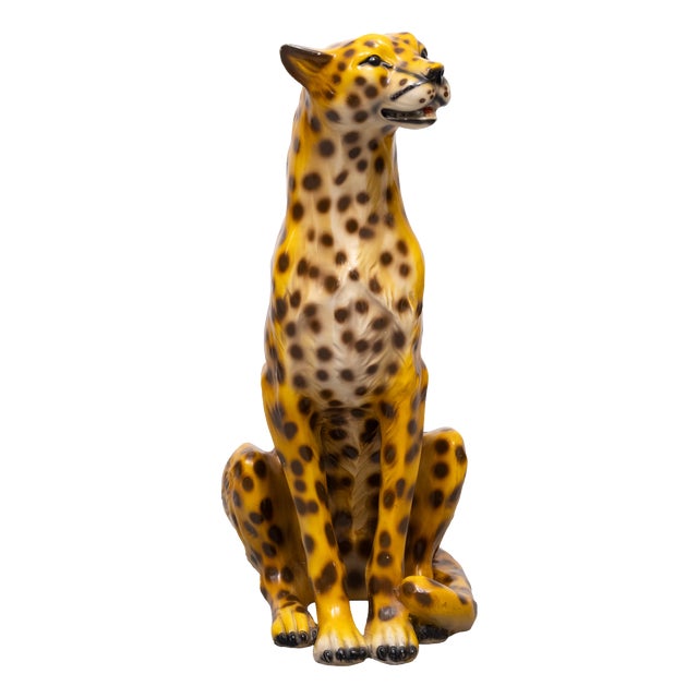 Italian Ceramic Monumental Cheetah, 1970 For Sale