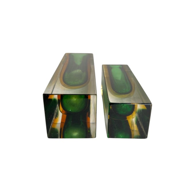Green Murano Sommerso Glass Vase Pair by Flavio Poli for Alessandro Mandruzzato, 1960s For Sale - Image 8 of 8