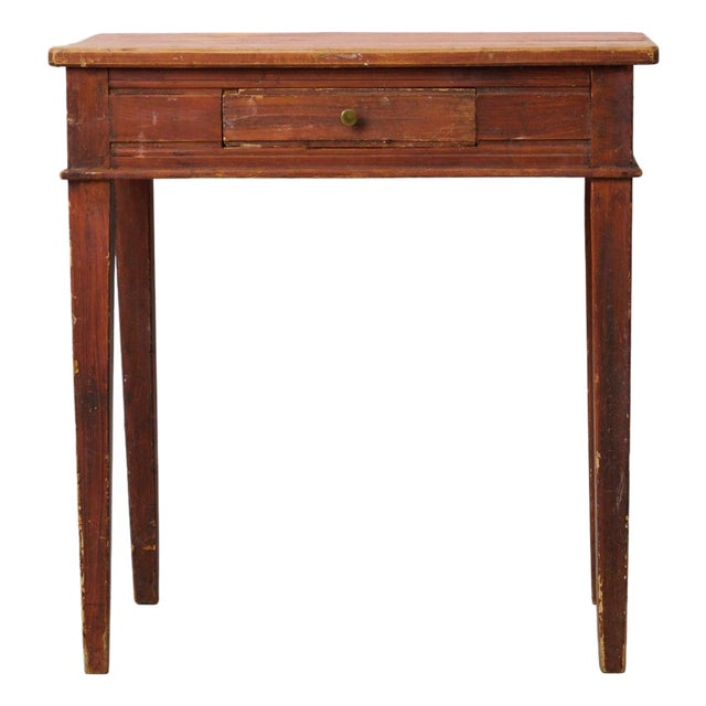 Small Antique Swedish Country House Table with Drawer For Sale