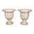 Pair Vintage Tessellated Travertine Campana Urns Planters For Sale