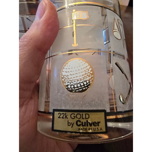 1970s Mid Century Vintage Glasses Barware 22k Gold Designer- Set of 4 For Sale - Image 5 of 9
