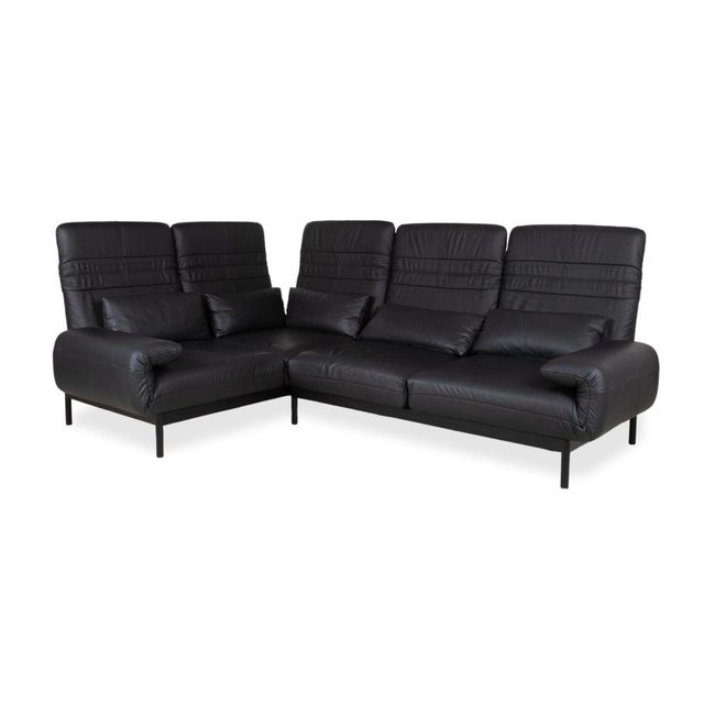 Plura Leather Corner Sofa in Black from Rolf Benz For Sale - Image 4 of 18