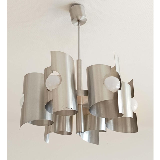 Vintage Space Age Hanging Light in Aluminium by Polam Bielsko, 1970 For Sale - Image 11 of 15