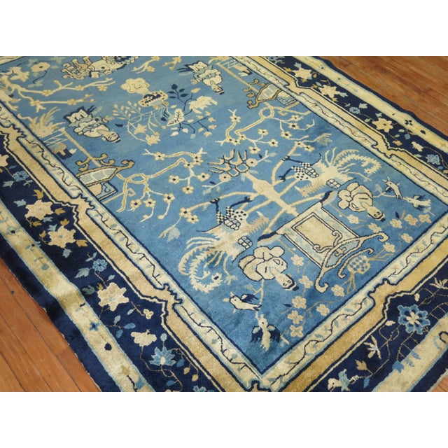 Blue Chinese Pictorial Antique Peking Rug For Sale - Image 13 of 18