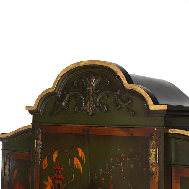 Antique French Style Carved Mahogany Polychromed Chinoiserie Decorated For Sale - Image 6 of 12