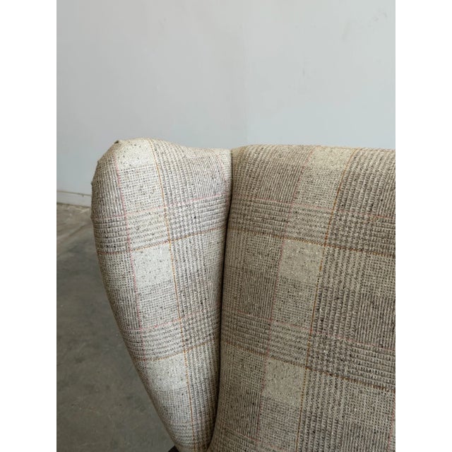 1970s 1970s Swedish Highback Lounge Chair in Plaid For Sale - Image 5 of 17