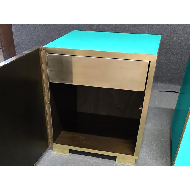 Contemporary Murano Glass and Brass Nightstands from Justfurnituress, Set of 2 For Sale - Image 3 of 7