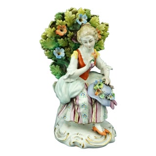19th Century Porcelain Sculpture of a Lady by Ernest Bohne & Söhne, Germany For Sale
