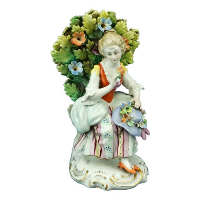 19th Century Porcelain Sculpture of a Lady by Ernest Bohne & Söhne, Germany For Sale