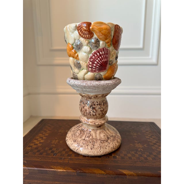 Vintage Ceramic Seashell Cachepot - Made in England For Sale - Image 10 of 12