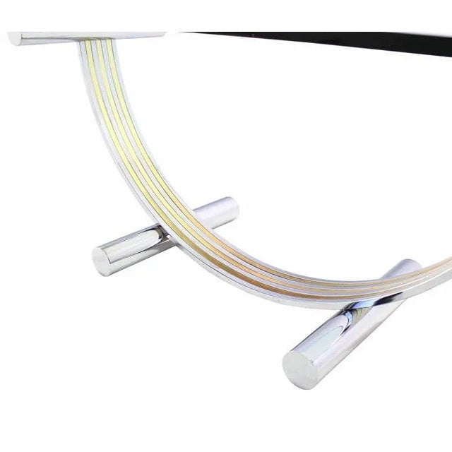 Mid-Century Modern Mid-Century Modern Thick Glass Top Dining Conference Table For Sale - Image 3 of 8