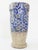 Terracotta Ceramic Vase with Blue and White Flowers For Sale - Image 3 of 11