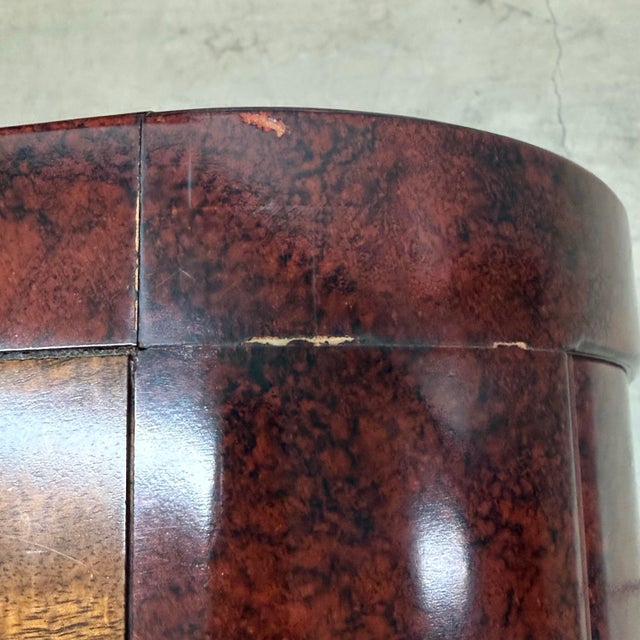 1980s Henredon Burl Faux Tortoiseshell Ming Console Table For Sale - Image 14 of 16
