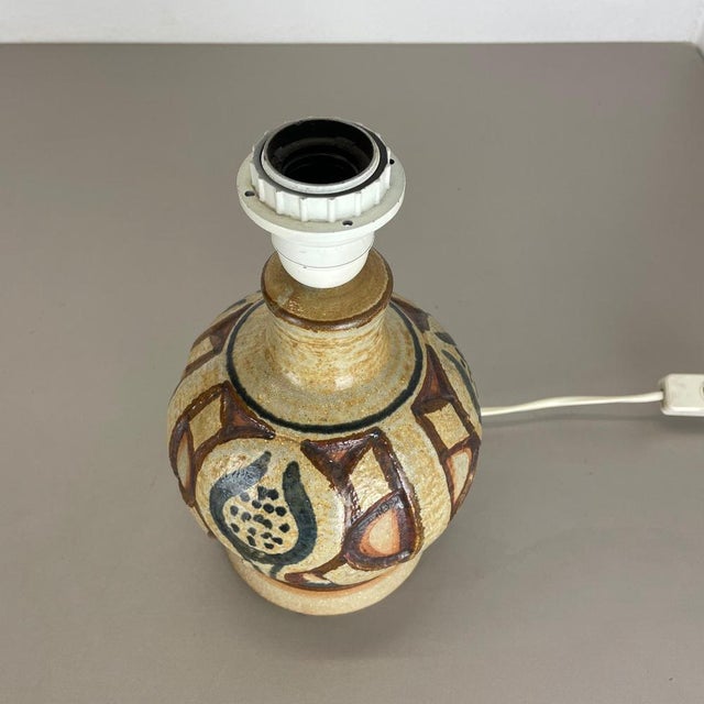 Ceramic Studio Pottery Table Light Base attributed to Soholm Ceramic, Denmark, 1970s For Sale - Image 11 of 18