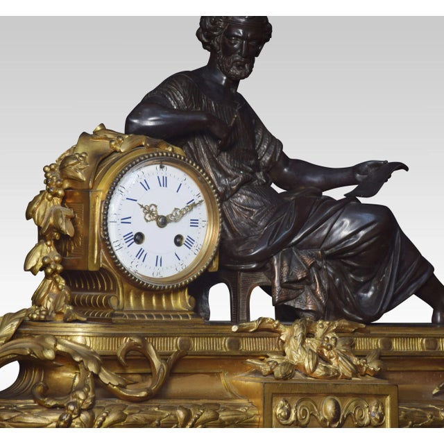 Late-19th Century French Gilt Metal Mantel Clock For Sale - Image 5 of 9