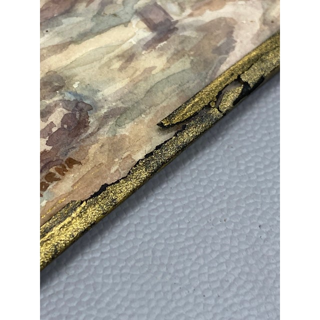 1920s Lamorna Colony Sheltered Cove Watercolor by Thomas Herbert Victor For Sale - Image 10 of 13