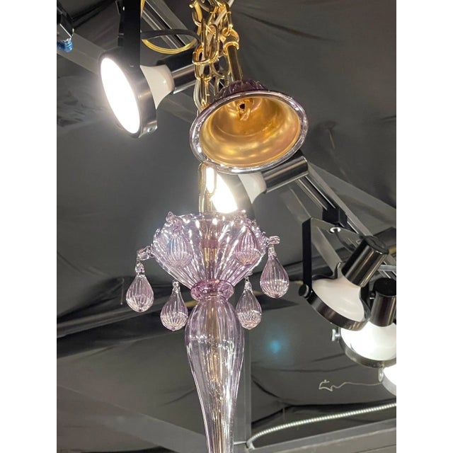 Modern Modern Italian Murano Glass 10 Arm Chandelier in Lavender For Sale - Image 3 of 8