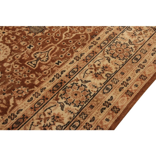 1920s Hand-Knotted Antique Samarkand Rug in an All Over Brown, Beige, Black Floral Pattern For Sale - Image 5 of 7