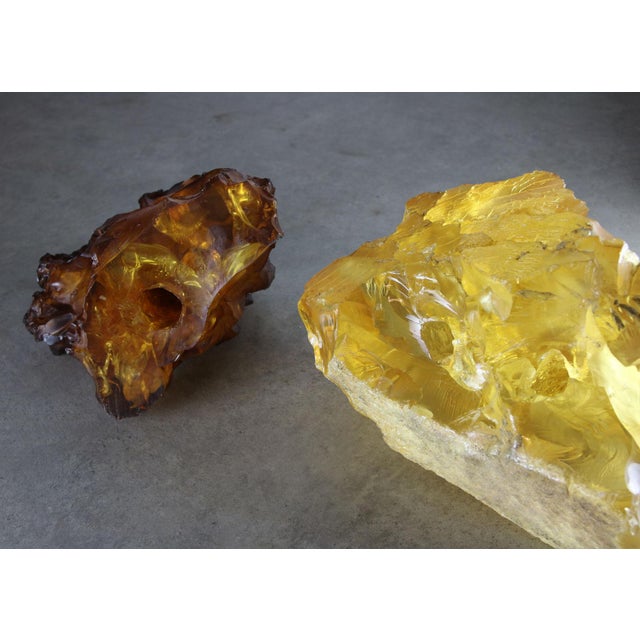 Vintage Italian Yellow Sculpture Lamp, 1970s For Sale - Image 13 of 16