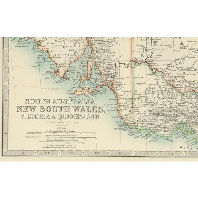 Paper Antique Map of South Australia, 1903 For Sale - Image 7 of 10