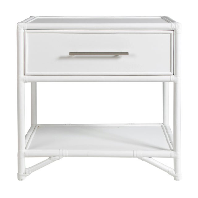 Wood Olympia One-Drawer Nightstand in White For Sale - Image 7 of 7
