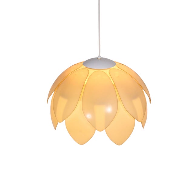 Mid 20th Century Mod Plastic Flower Form Hanging Chandelier For Sale - Image 4 of 18