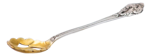 Olive Spoon with Embossed Silver Handle and Golden Shell