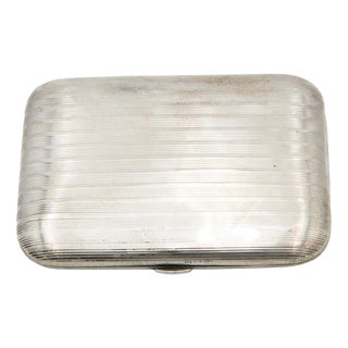 Rectangular Silver Cigarette Case with Rounded Corners For Sale