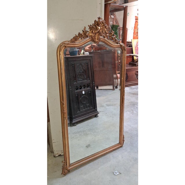 Large Louis XV Style Fireplace Mirror, 19th Century For Sale - Image 4 of 9
