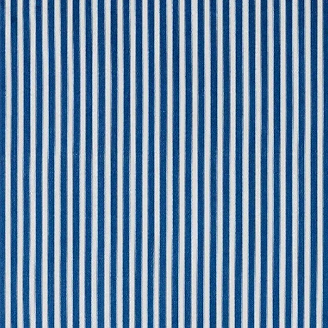 Sample - Schumacher Antique Ticking Stripe Fabric in Indigo For Sale