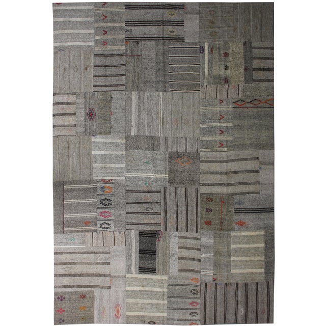 Vintage Aara Rugs Inc. Hand Knotted Patchwork Kilim - 12'3" X 8'6" For Sale