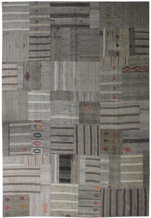 Vintage Aara Rugs Inc. Hand Knotted Patchwork Kilim - 12'3" X 8'6"